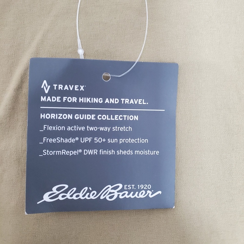 Eddie Bauer Pants Mr Horizon Guide Chino Saddle Mens 35x32 Travex Tan NWT - Picture 3 of 11